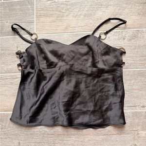 Urban Outfitters Black Satin Tank Top